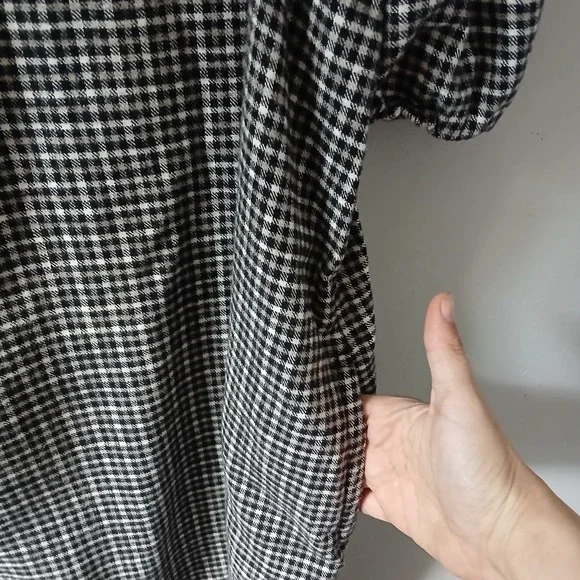 J.Crew Women's Size Xs Small Dress Flannel Checkered Puff Sleeve Pockets Buttons - Picture 9 of 15